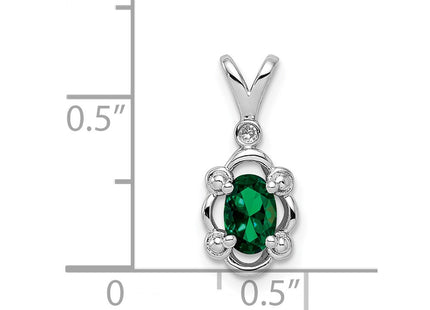 Sterling silver emerald pendant, another view