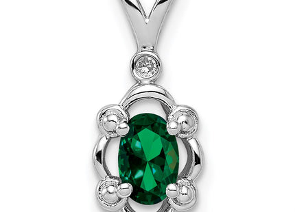 Sterling silver emerald pendant