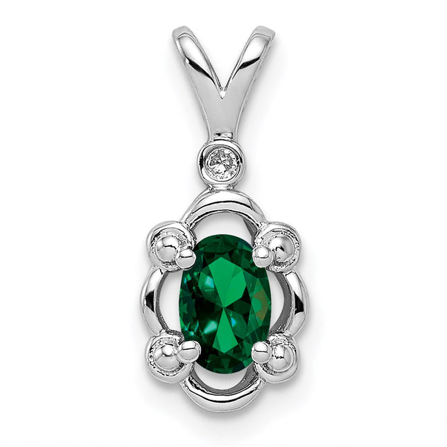 Sterling silver emerald pendant