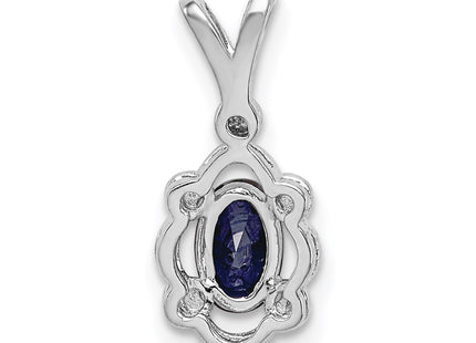 Sterling silver sapphire pendant, further view