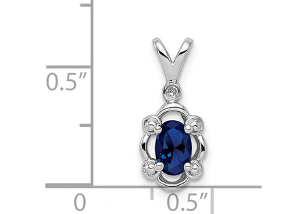 Sterling silver sapphire pendant, another view