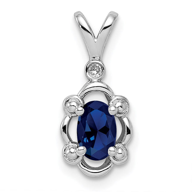 Sterling silver sapphire pendant
