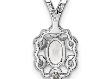 Sterling silver topaz pendant, further view