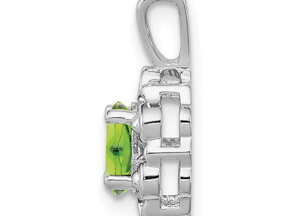 Sterling silver peridot pendant, alternate view