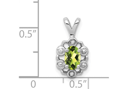 Sterling silver peridot pendant, another view