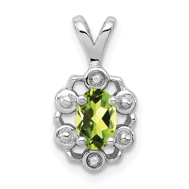 Sterling silver peridot pendant
