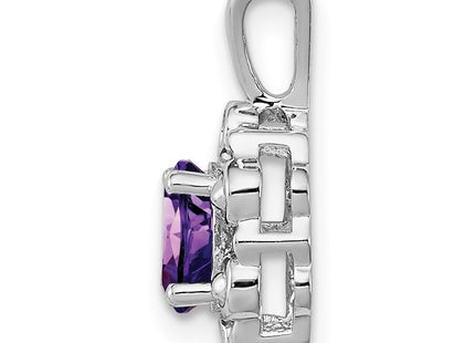 Sterling silver amethyst pendant, alternate view