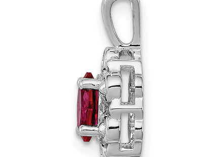 Sterling silver ruby pendant, alternate view