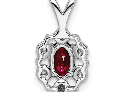 Sterling silver ruby pendant, further view