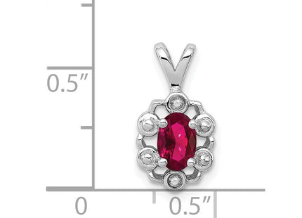 Sterling silver ruby pendant, another view