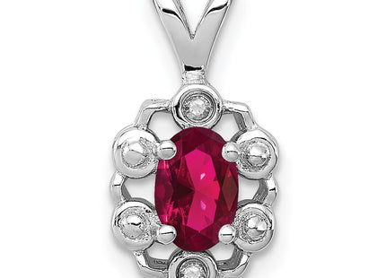 Sterling silver ruby pendant