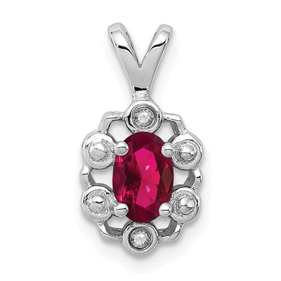 Sterling silver ruby pendant