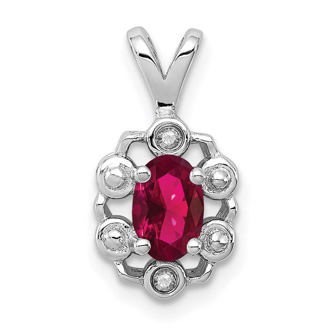 Sterling silver ruby pendant