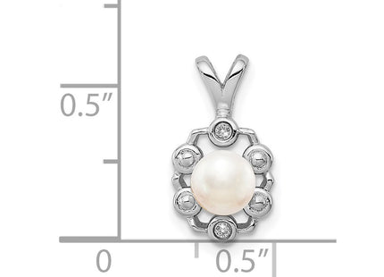 Sterling silver pearl pendant, another view