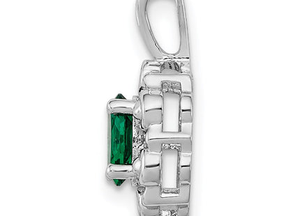 Sterling silver emerald pendant, alternate view