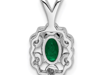 Sterling silver emerald pendant, further view