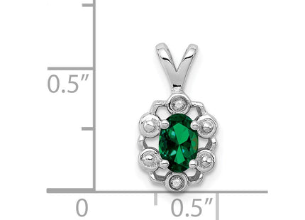 Sterling silver emerald pendant, another view