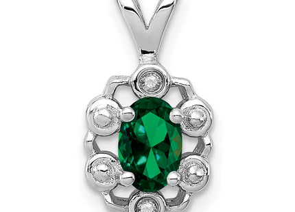 Sterling silver emerald pendant