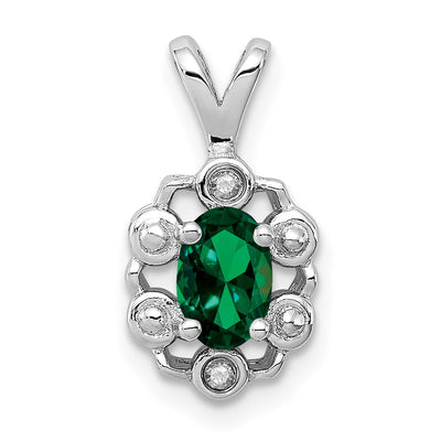 Sterling silver emerald pendant