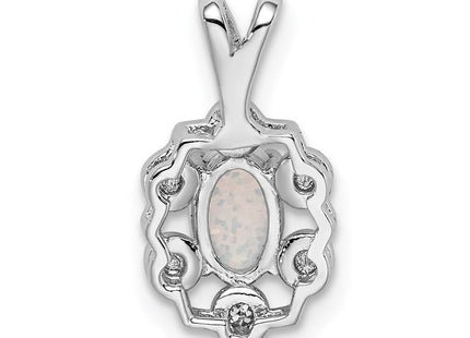 Sterling silver opal pendant, further view