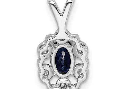 Sterling silver sapphire pendant, further view