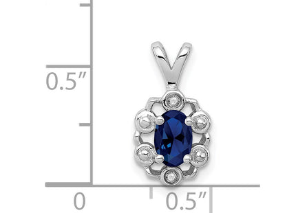 Sterling silver sapphire pendant, another view
