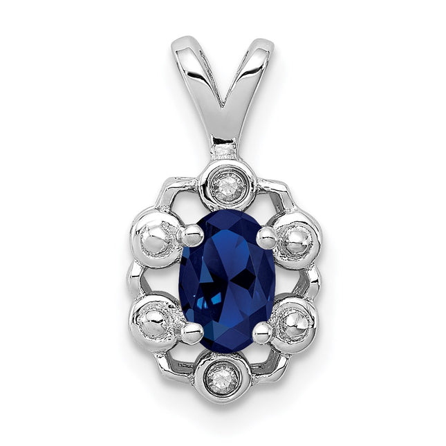 Sterling silver sapphire pendant