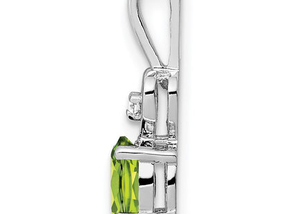 Sterling silver peridot pendant, alternate view