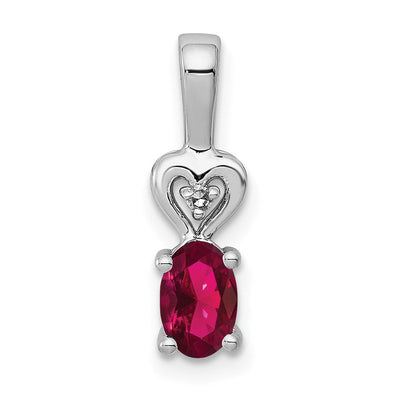 Sterling silver ruby pendant