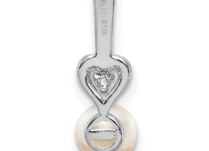 Sterling silver pearl pendant, further view