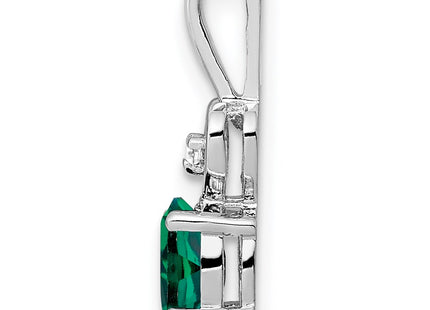 Sterling silver emerald pendant, alternate view