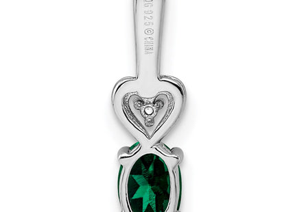 Sterling silver emerald pendant, further view