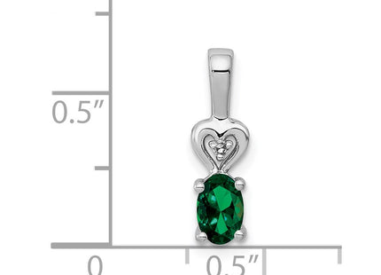 Sterling silver emerald pendant, another view