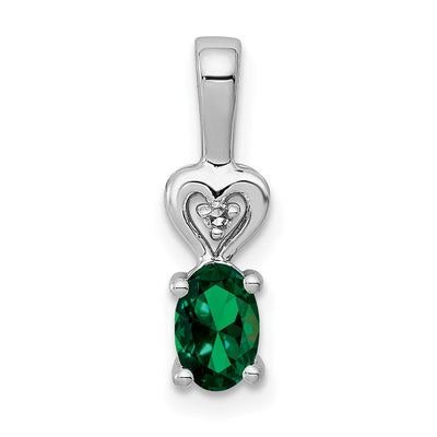 Sterling silver emerald pendant