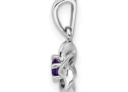 Sterling silver amethyst pendant, alternate view