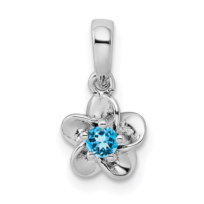Sterling silver blue topaz pendant