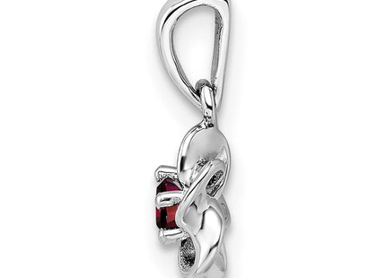 Sterling silver garnet pendant, alternate view