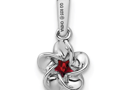 Sterling silver garnet pendant, another view