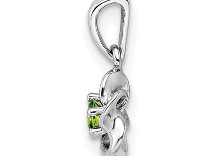 Sterling silver peridot pendant, alternate view