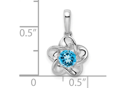 Sterling silver blue topaz pendant, another view