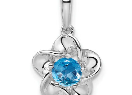 Sterling silver blue topaz pendant