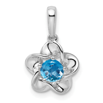 Sterling silver blue topaz pendant