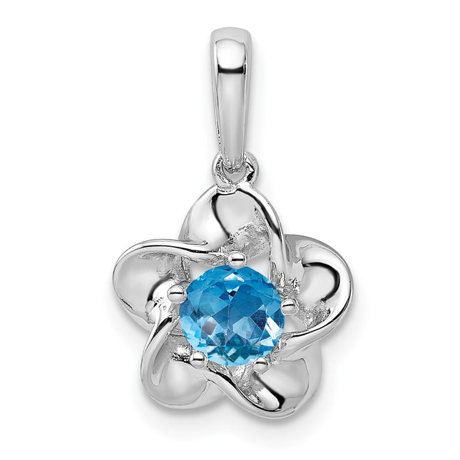 Sterling silver blue topaz pendant