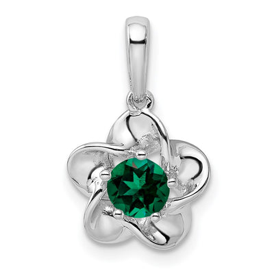 Sterling silver emerald pendant