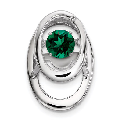 Sterling silver emerald birthstone chain
