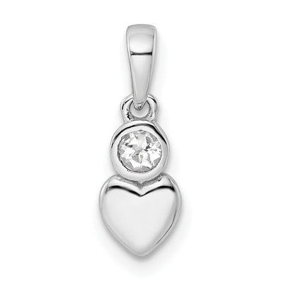 Sterling silver topaz heart pendant
