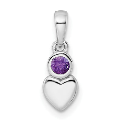 Sterling silver amethyst heart pendant