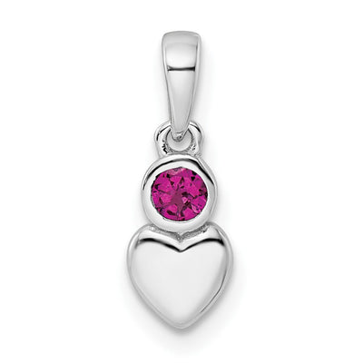 Sterling silver garnet heart pendant