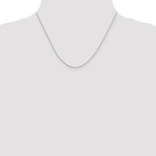 Sterling Silver Rhodium-plated 8 Sided Diamond-cut Box Chain (Style QBR015R-18)