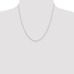 Sterling Silver Rhodium-plated 8 Sided Diamond-cut Box Chain (Style QBR015R-20)
